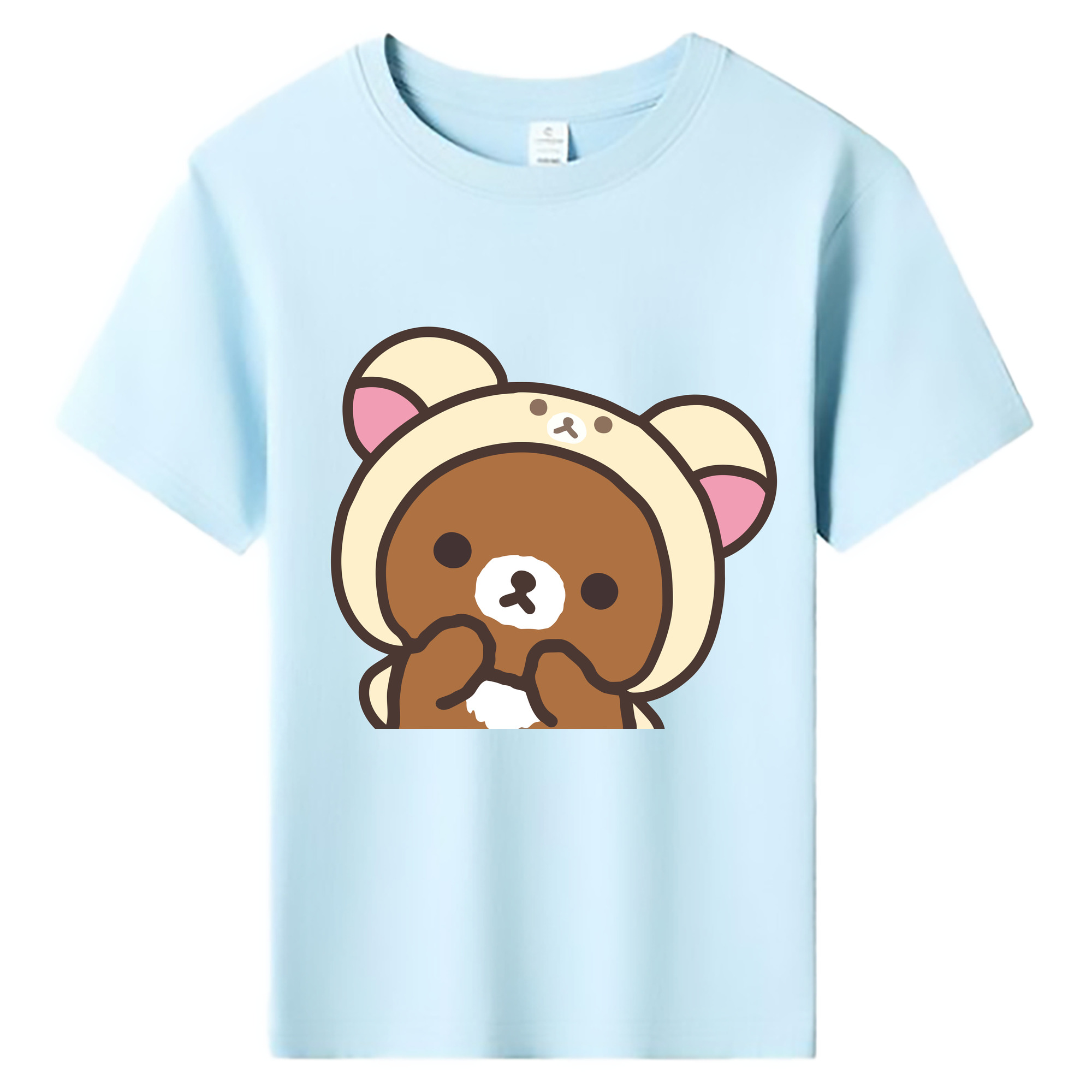 （画像用） リラックマ リラックマ キイロイトリ Rilakkuma Korilakkuma Kiiroitori 綿100％キッズTシャツ（フロントプリント）